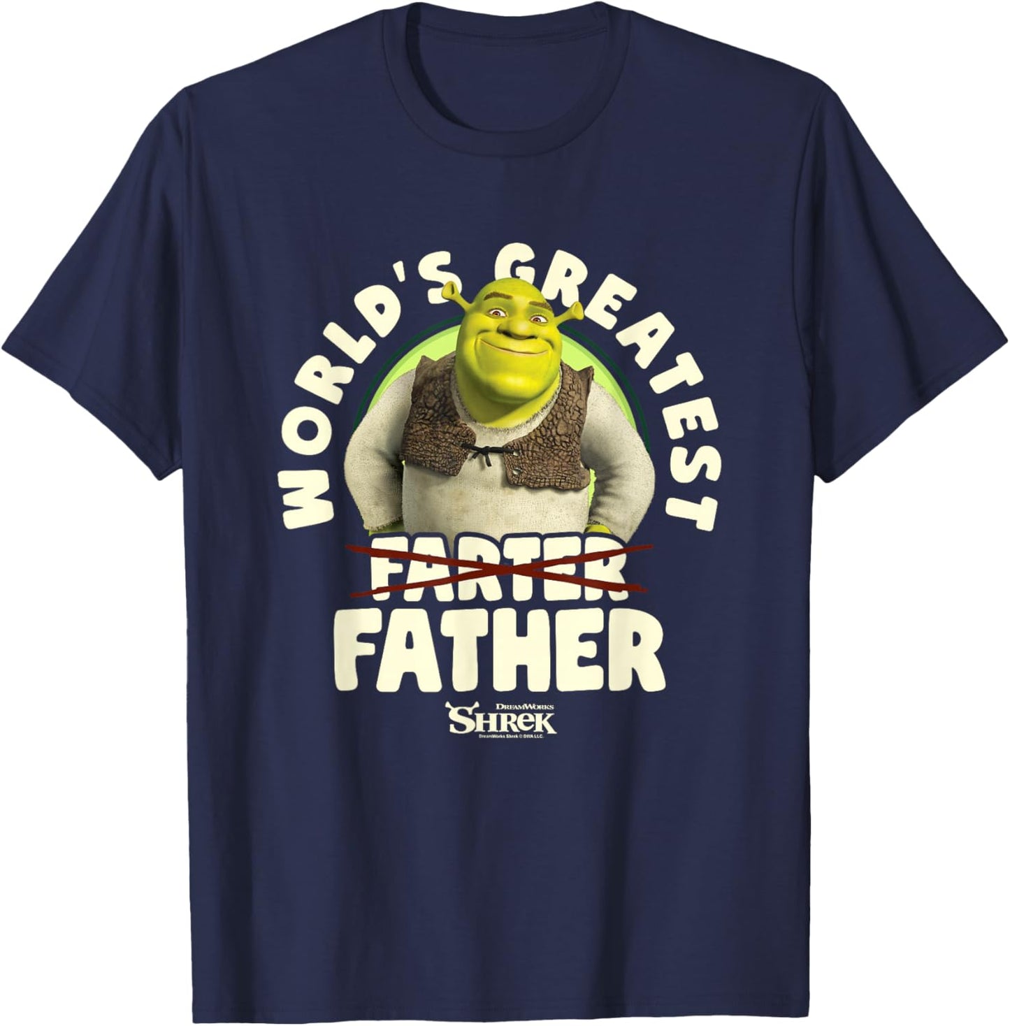 Shrek Father's Day World's Greatest Farter Crossed Text T-Shirt - T-Shirt | Navy
