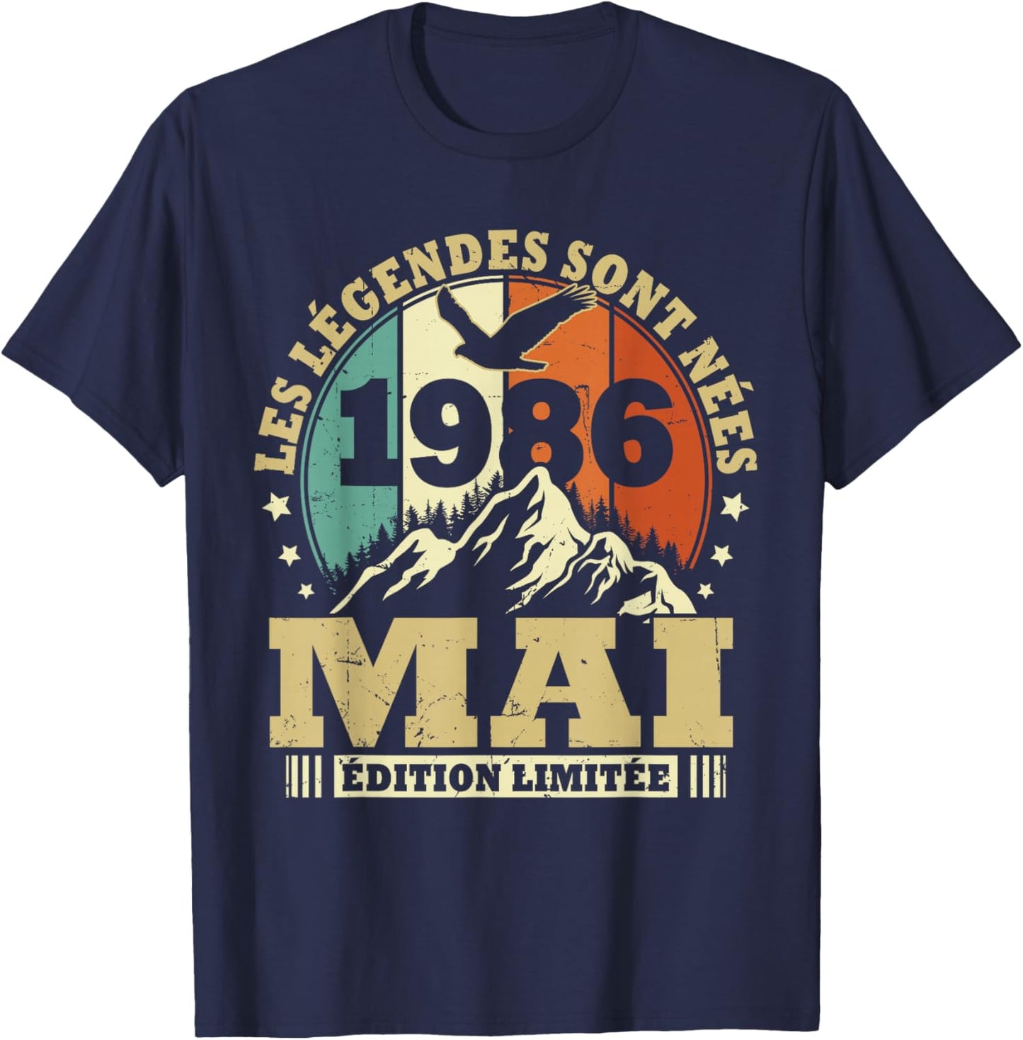 Les Légendes sont Nées en Mai 1986 Anniversaire 40 Ans T-Shirt - T-Shirt | Navy