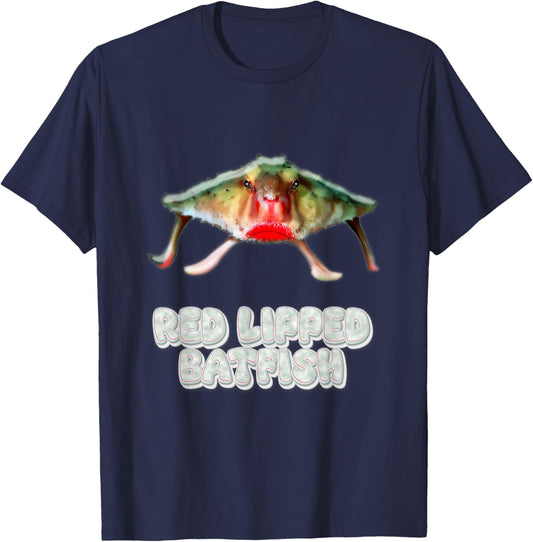 Red Lipped Batfish Photo T-Shirt - T-Shirt | Navy