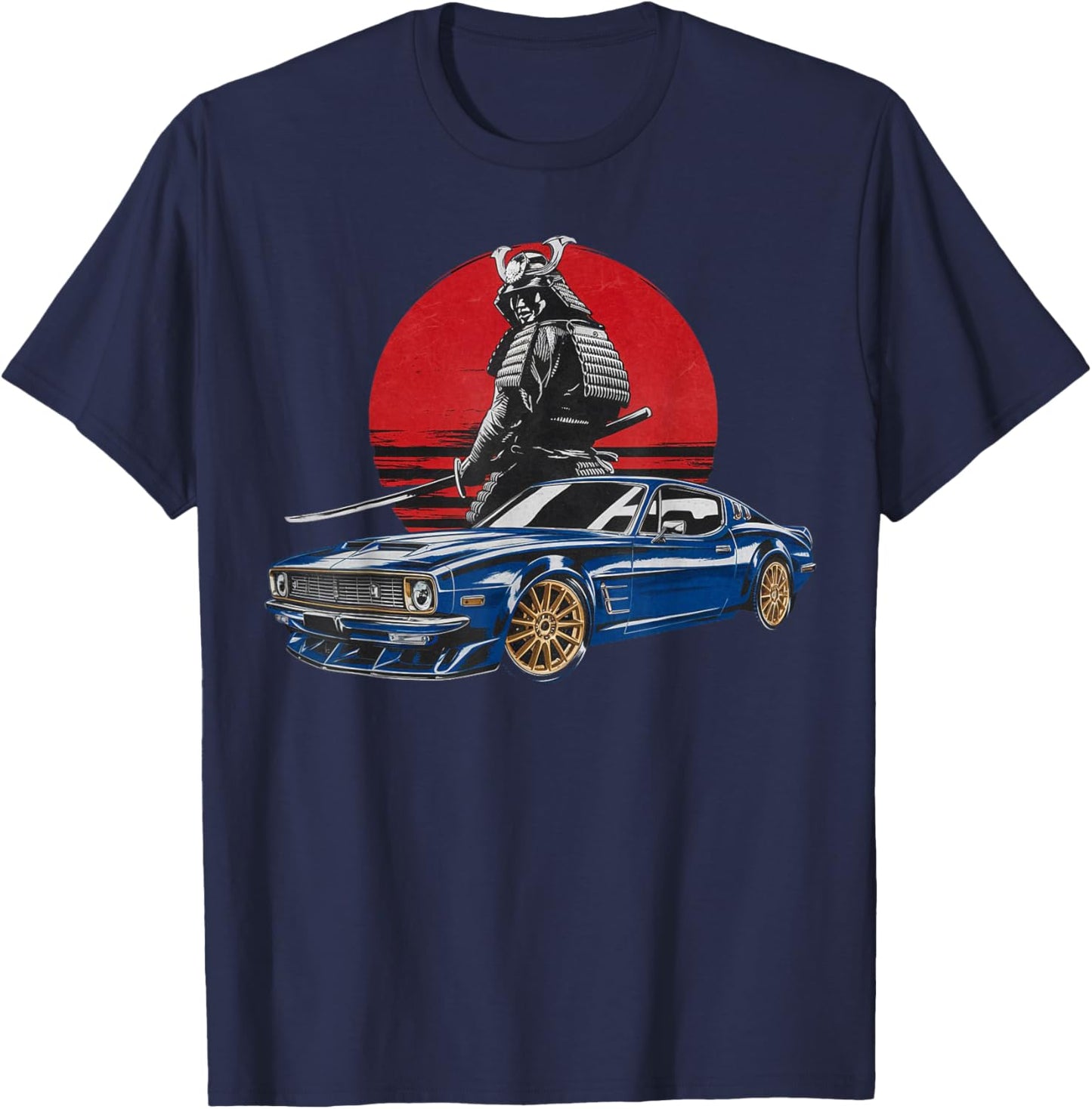 Retro Vintage Japanese Warrior JDM Ride Legendary Race Car T T-Shirt - T-Shirt | Navy