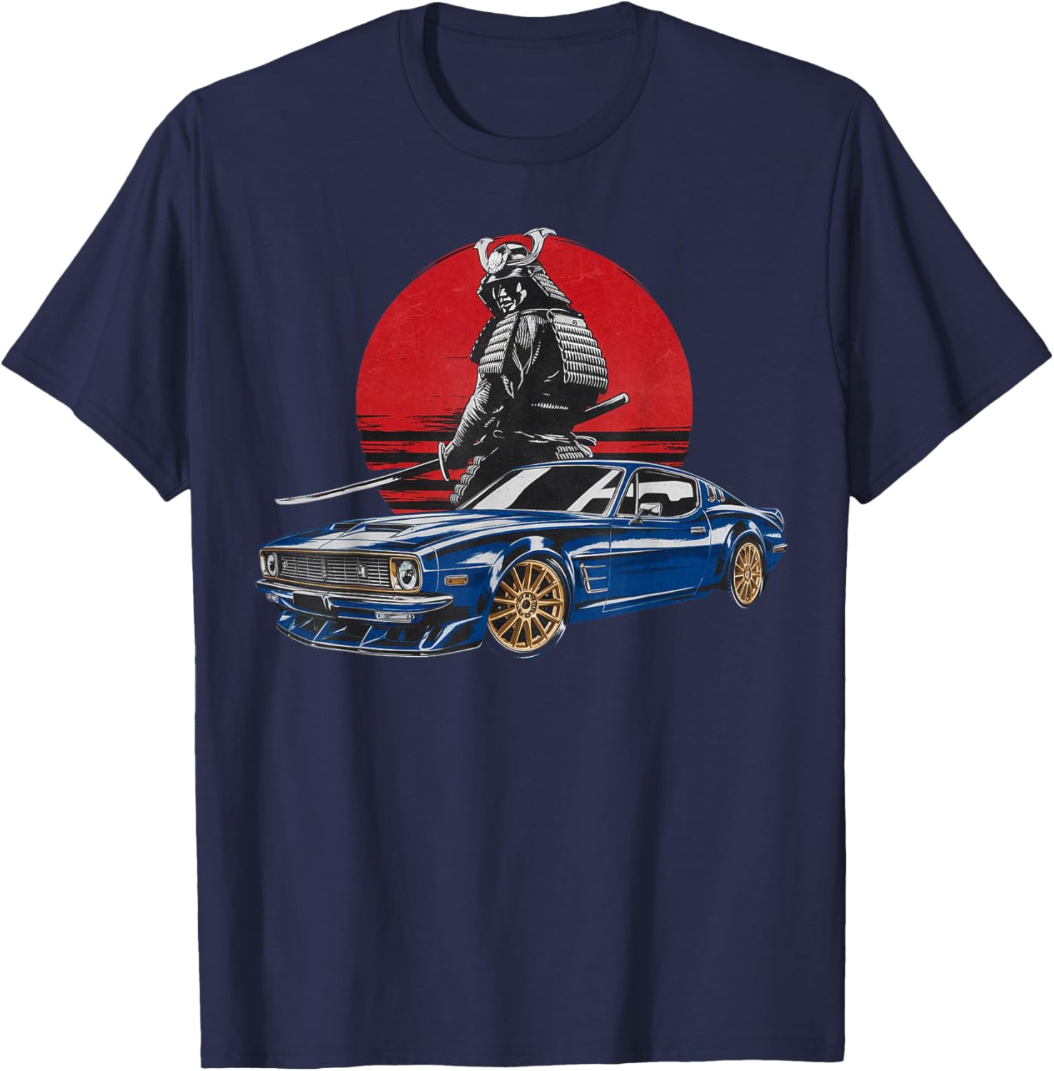 Retro Vintage Japanese Warrior JDM Ride Legendary Race Car T T-Shirt - T-Shirt | Navy