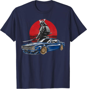 Retro Vintage Japanese Warrior JDM Ride Legendary Race Car T T-Shirt - T-Shirt | Navy