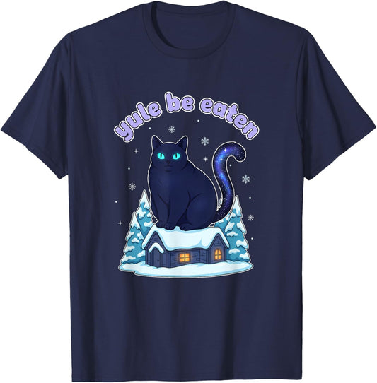 Yule Be Eaten Yule Cat Jolakotturinn Icelandic Cat T-Shirt - T-Shirt | Navy