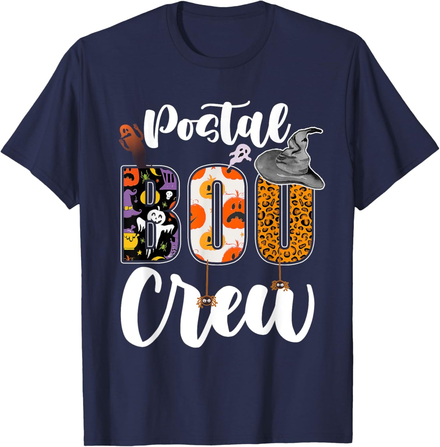 Postal Boo Crew Halloween Matching Mail Carrier T-Shirt - T-Shirt | Navy