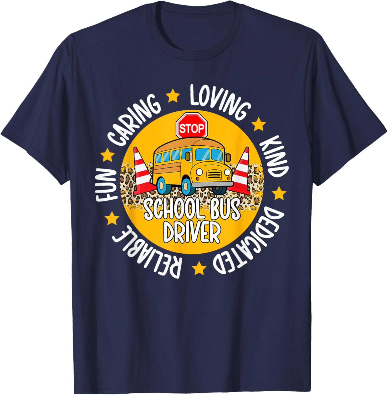 School Bus Driver Appreciation Circle Bus Drivers T-Shirt - T-Shirt | Navy