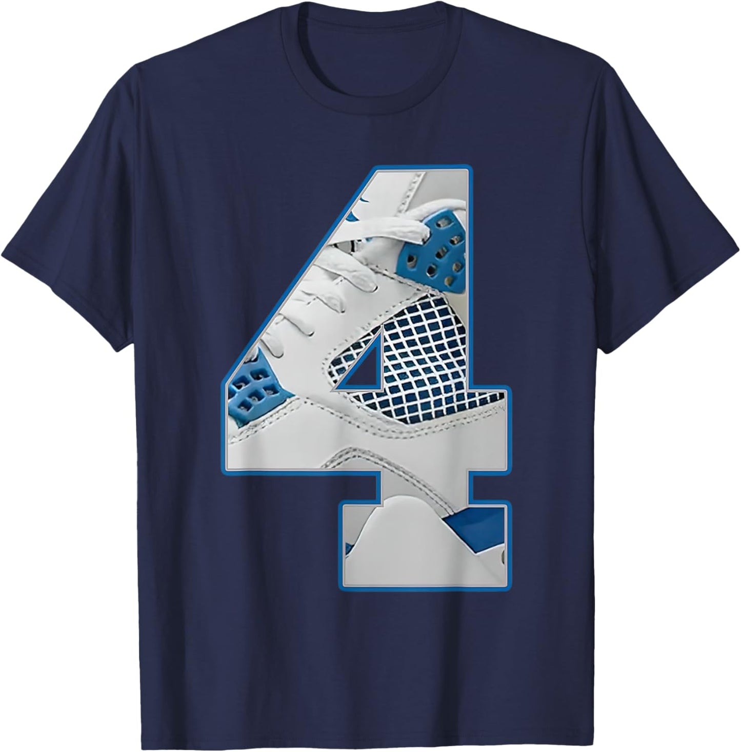 Number 4 Military Blue 4s Matching Women T-Shirt - T-Shirt | Navy