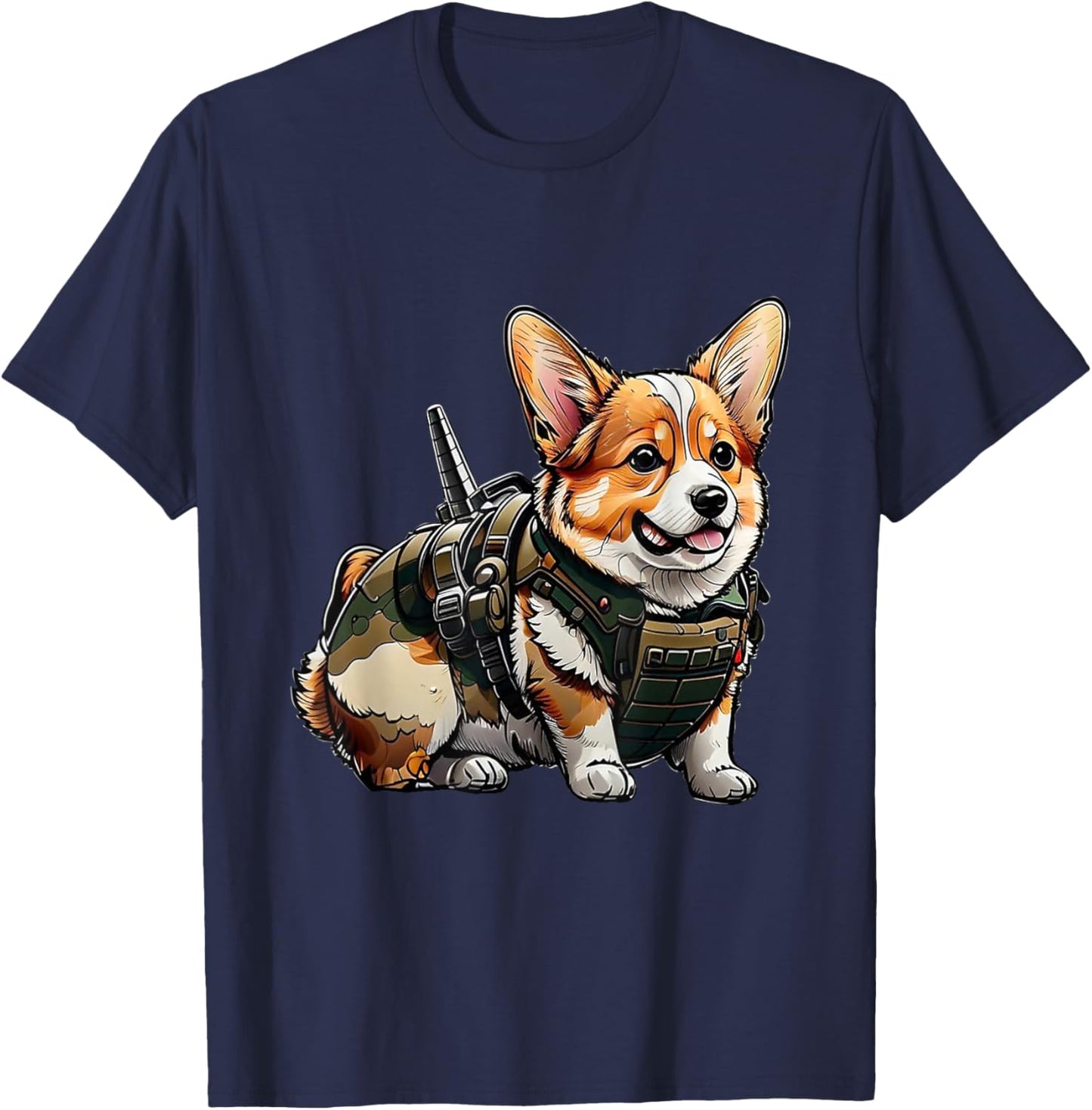Tactical Corgi Funny Women Kids T-Shirt - T-Shirt | Navy