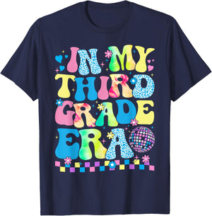 In My Third Grade Era Groovy Back To School Teachers Kids T-Shirt - T-Shirt | Navy