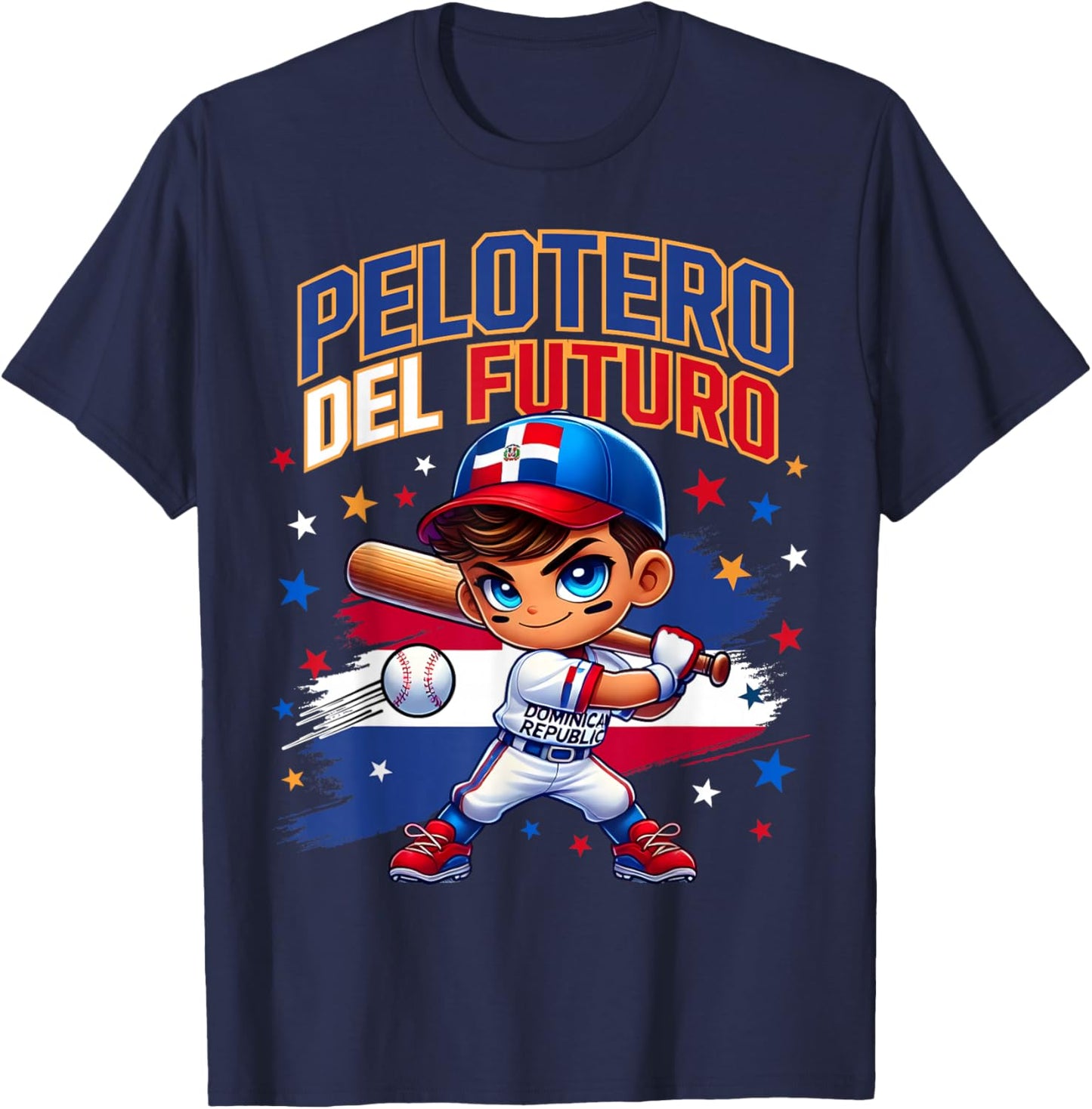 Pelotero del Futuro Republica Dominicana Flag for Boys Kids T-Shirt - T-Shirt | Navy