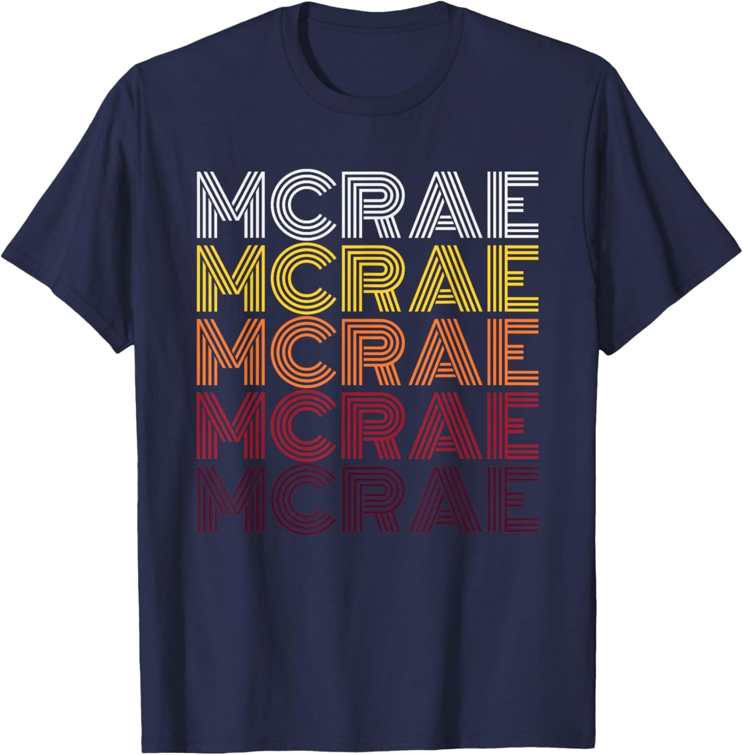 Retro Mcrae First Name Personalized Mcrae 70's T-Shirt - T-Shirt | Navy