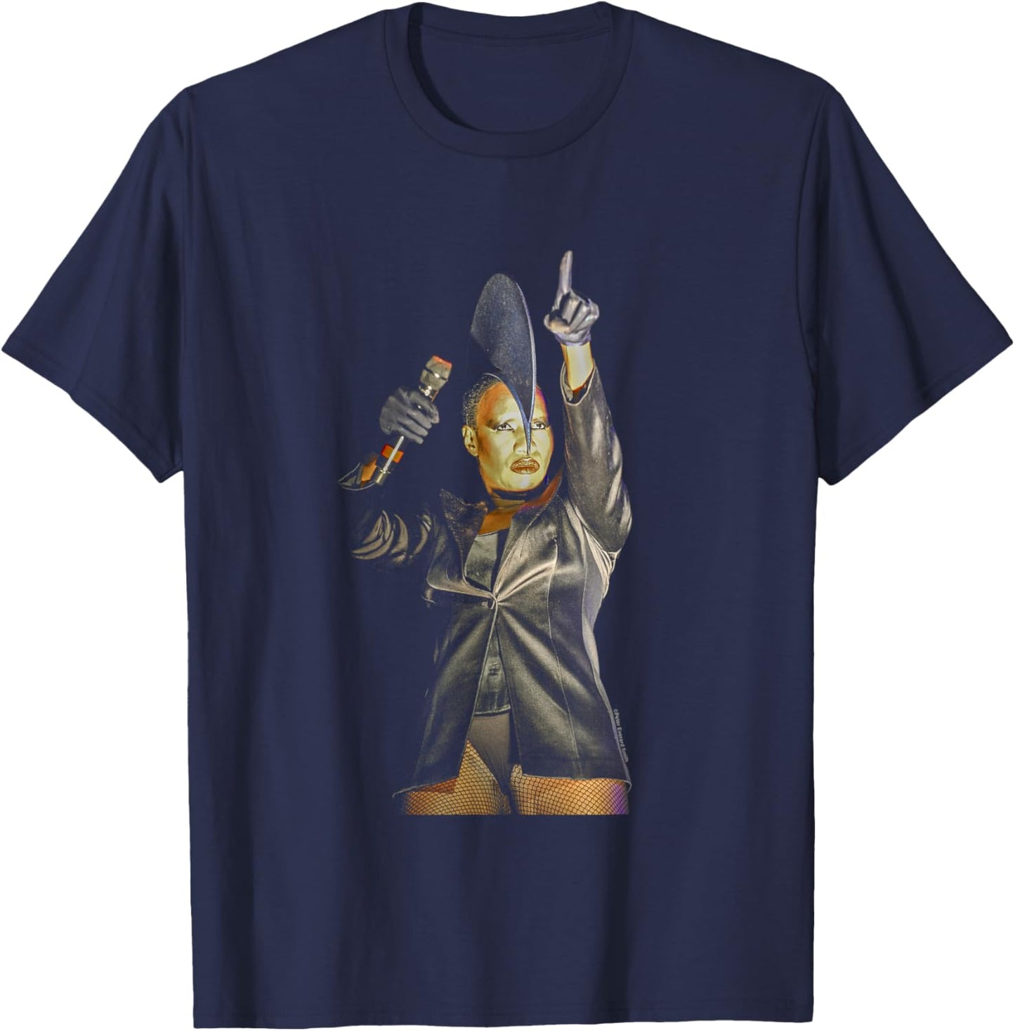 Grace Jones Performing On Stage By Everard Smith T-Shirt - T-Shirt | Navy