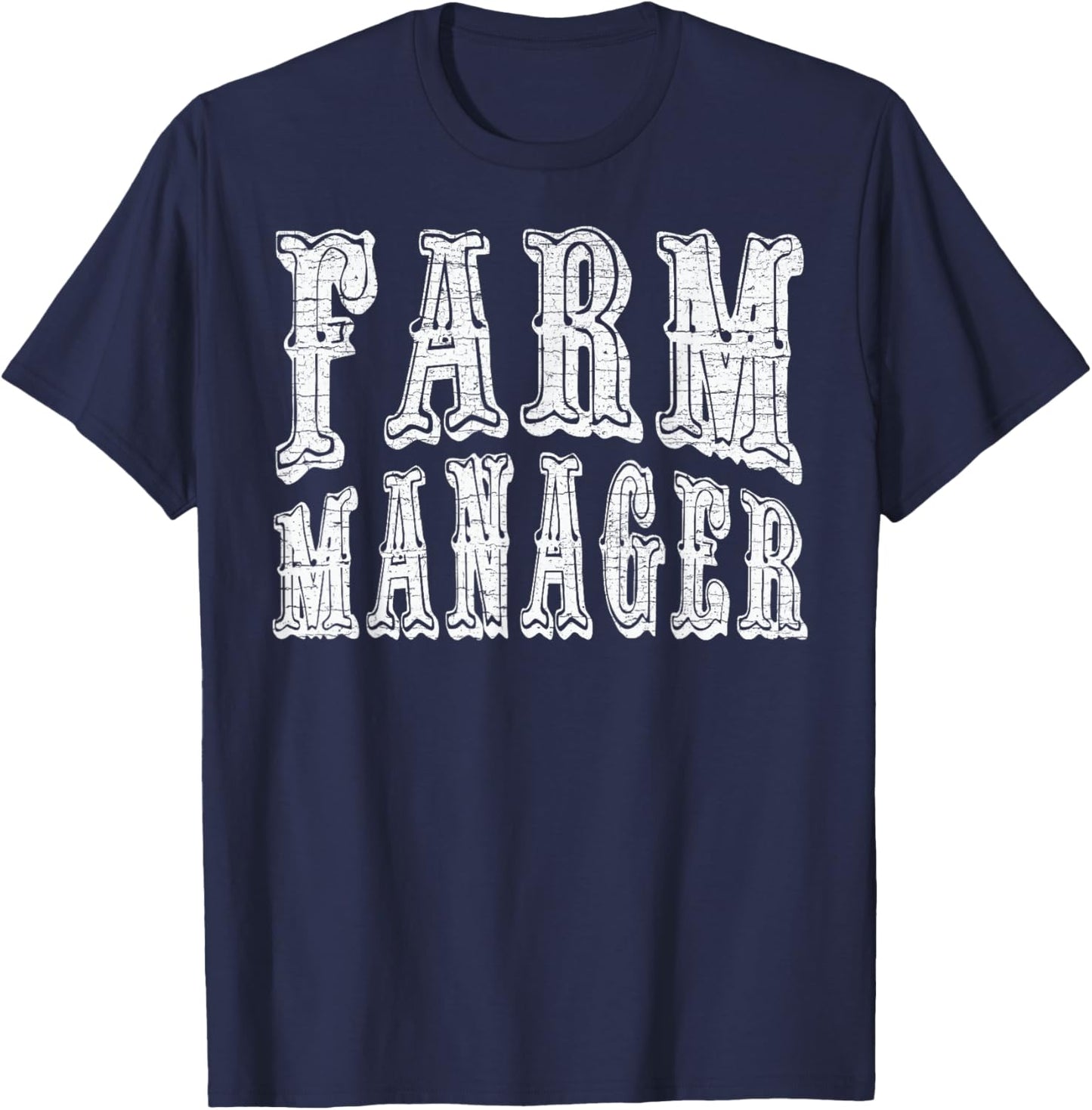 Farm Manager Vintage Country Western Worker T-Shirt - T-Shirt | Navy