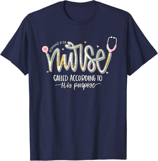 Nurse Called According to his Purpose T-Shirt - T-Shirt | Navy