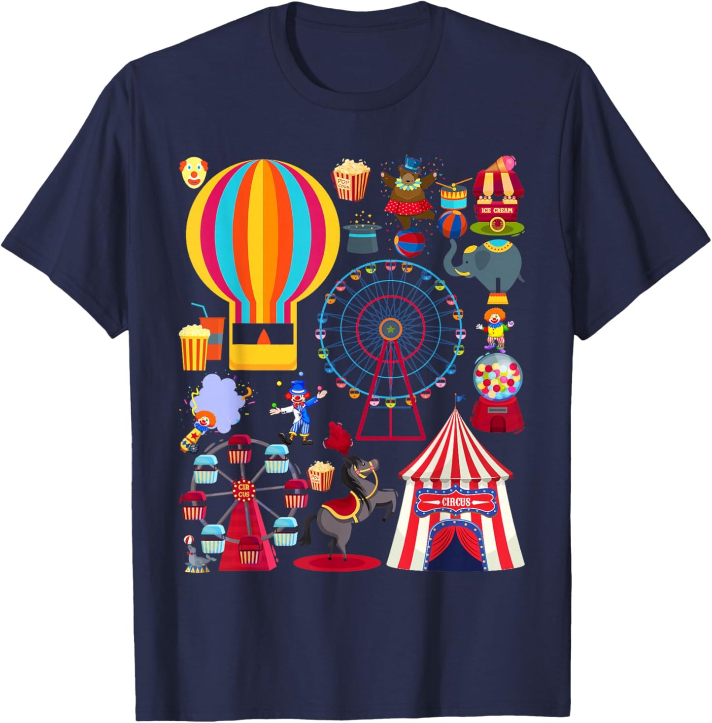 Circus Love Heart Ringmaster Party Circus Men Women Kids Boy T-Shirt - T-Shirt | Navy