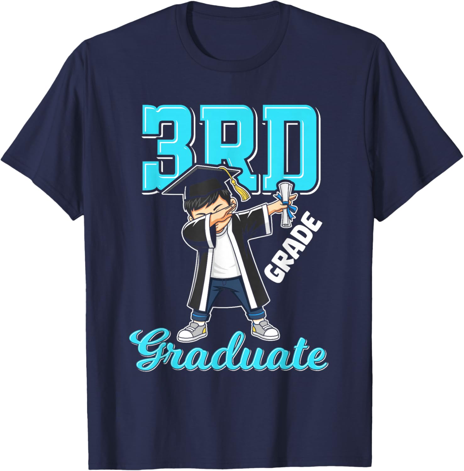 3rd Grade Graduation 2026 Dabbing boy Class 26 Graduate T-Shirt - T-Shirt | Navy