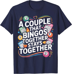 Bingo Player Couple Girlfriend Wedding Marriage A Couple T-Shirt - T-Shirt | Navy
