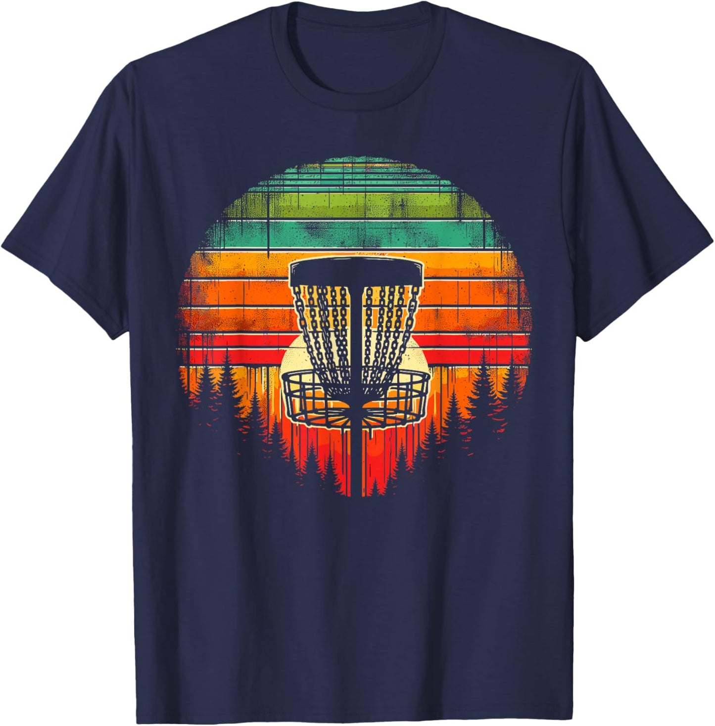 Disc Golfer Colorful Disc Golf T-Shirt - T-Shirt | Navy