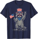 4th of July Raccoon Peace US Flag Patriotic Men Women Kids T-Shirt - T-Shirt | Navy