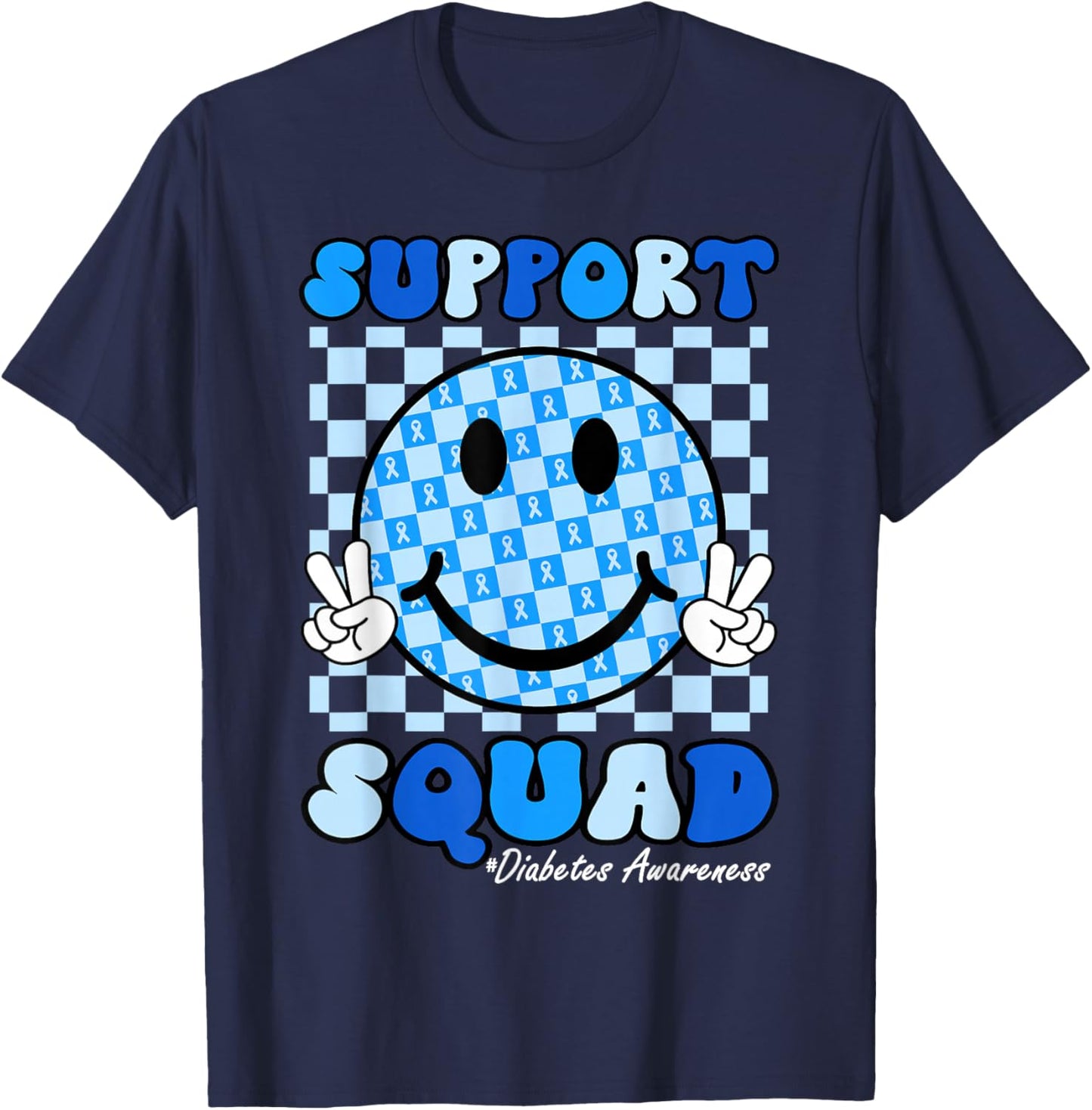 In November We Wear Blue Diabetes Awareness Support Squad T-Shirt - T-Shirt | Navy