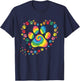 Tie Dye Dog Paw Heart Animal Lover Puppy Pet Mom Women Girls T-Shirt - T-Shirt | Navy