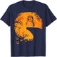 Funny Penguin Halloween Moon Silhouette Spooky Penguin Lover T-Shirt - T-Shirt | Navy
