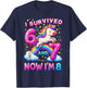 I Survived 6-7 and Now I'm 8 Years Old Girl Unicorn Birthday T-Shirt - T-Shirt | Navy