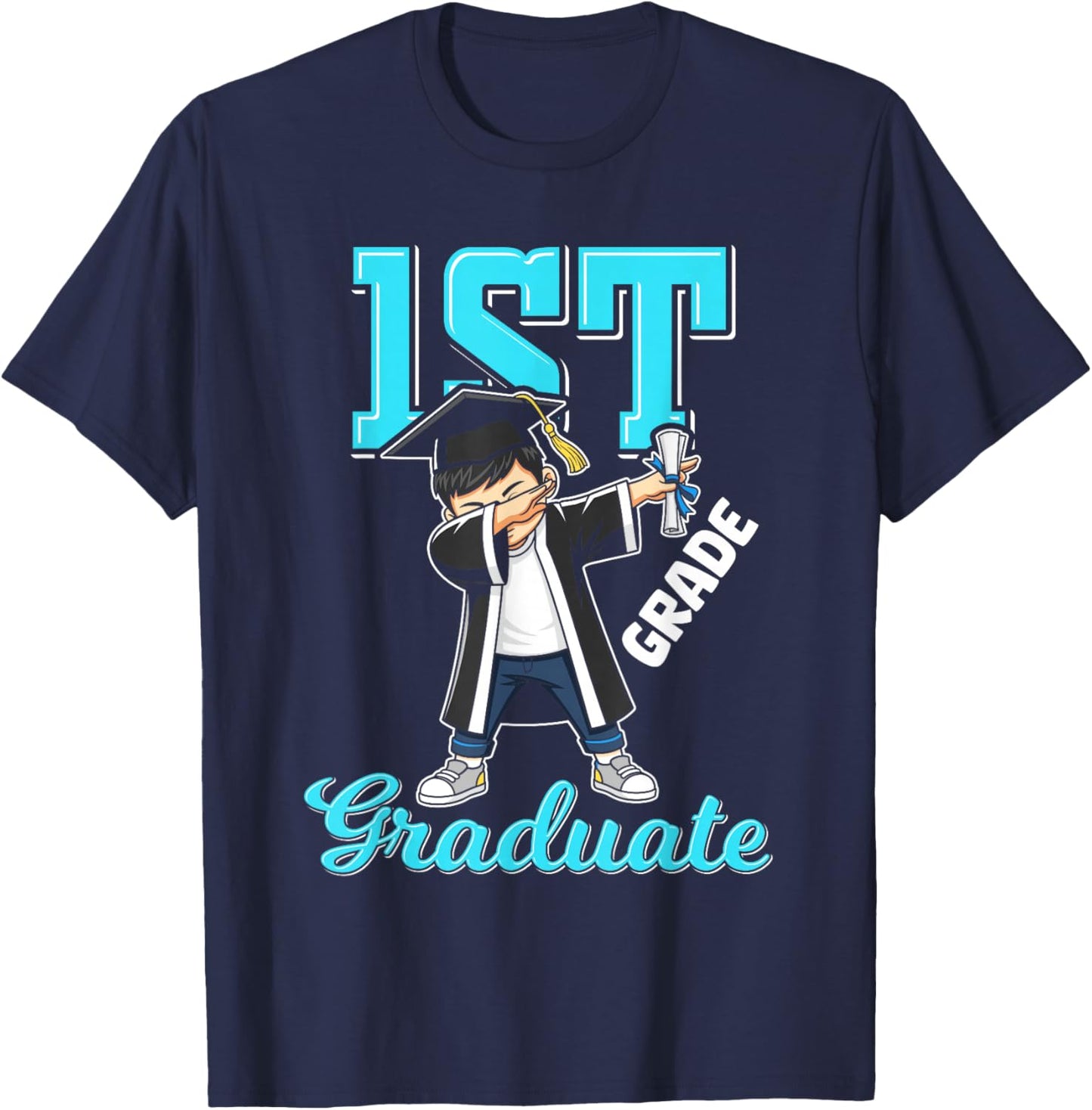 1st Grade Graduation 2026 Dabbing boy Class 26 Graduate T-Shirt - T-Shirt | Navy