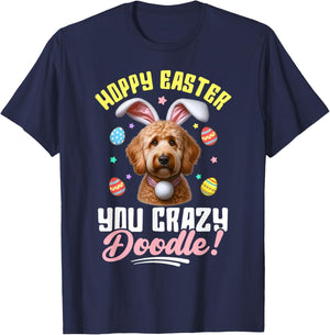 Funny Hoppy Easter Doodle Bunny Dog Lover T-Shirt - T-Shirt | Navy