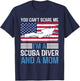 Divers Scuba Diving Mask Snorkel Fins American Flag USA Women Kids Men T-Shirt - T-Shirt | Navy