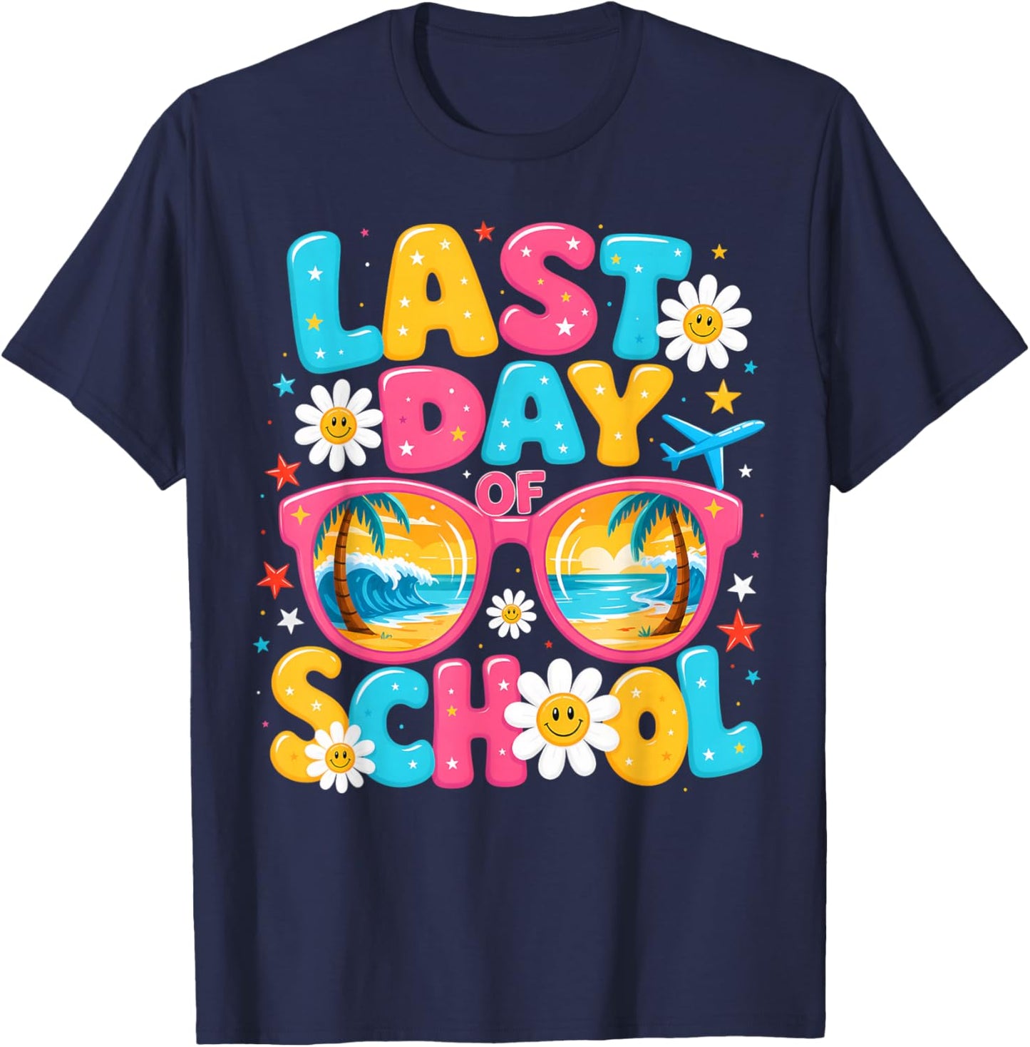 Last Day of School Shirt Summer Teacher School Graduation T-Shirt - T-Shirt | Navy