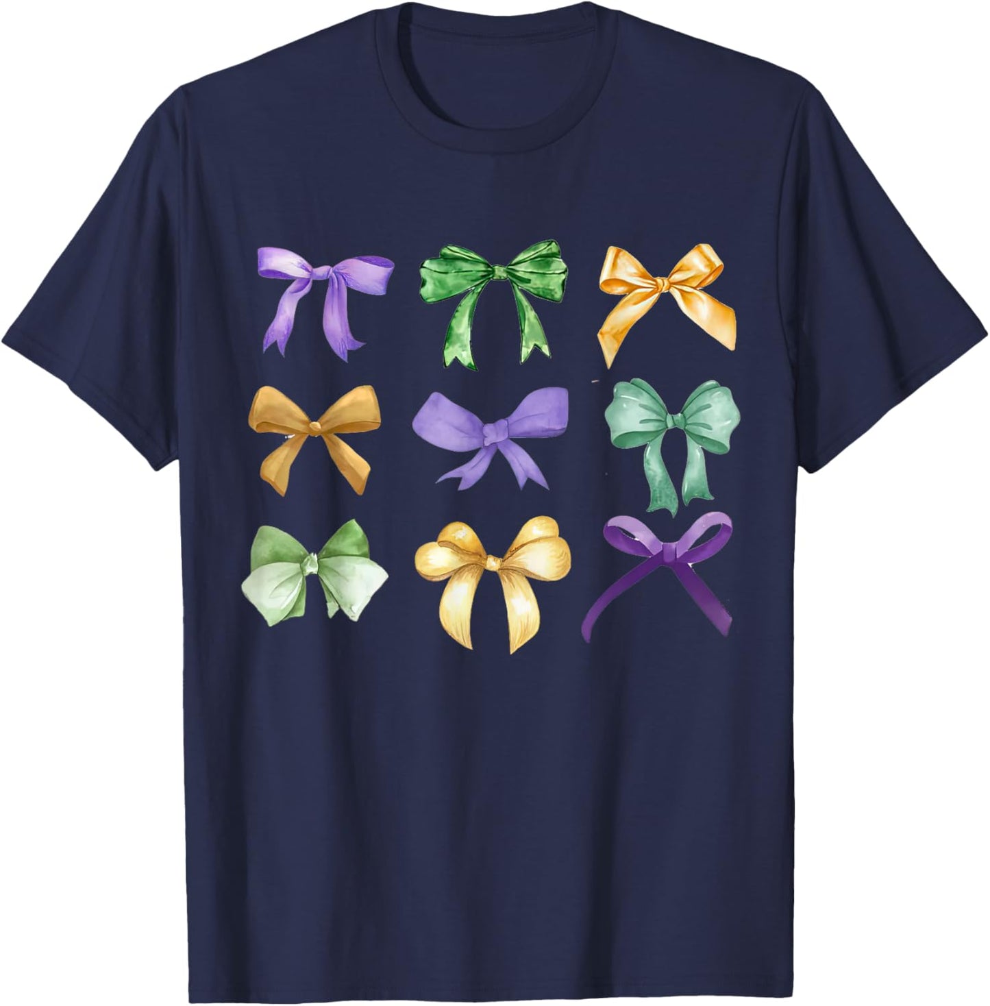Retro Mardi Gras Coquette Bow Louisiana New Orleans Costume , Black, Short Sleeve, Size S T-Shirt - T-Shirt | Navy