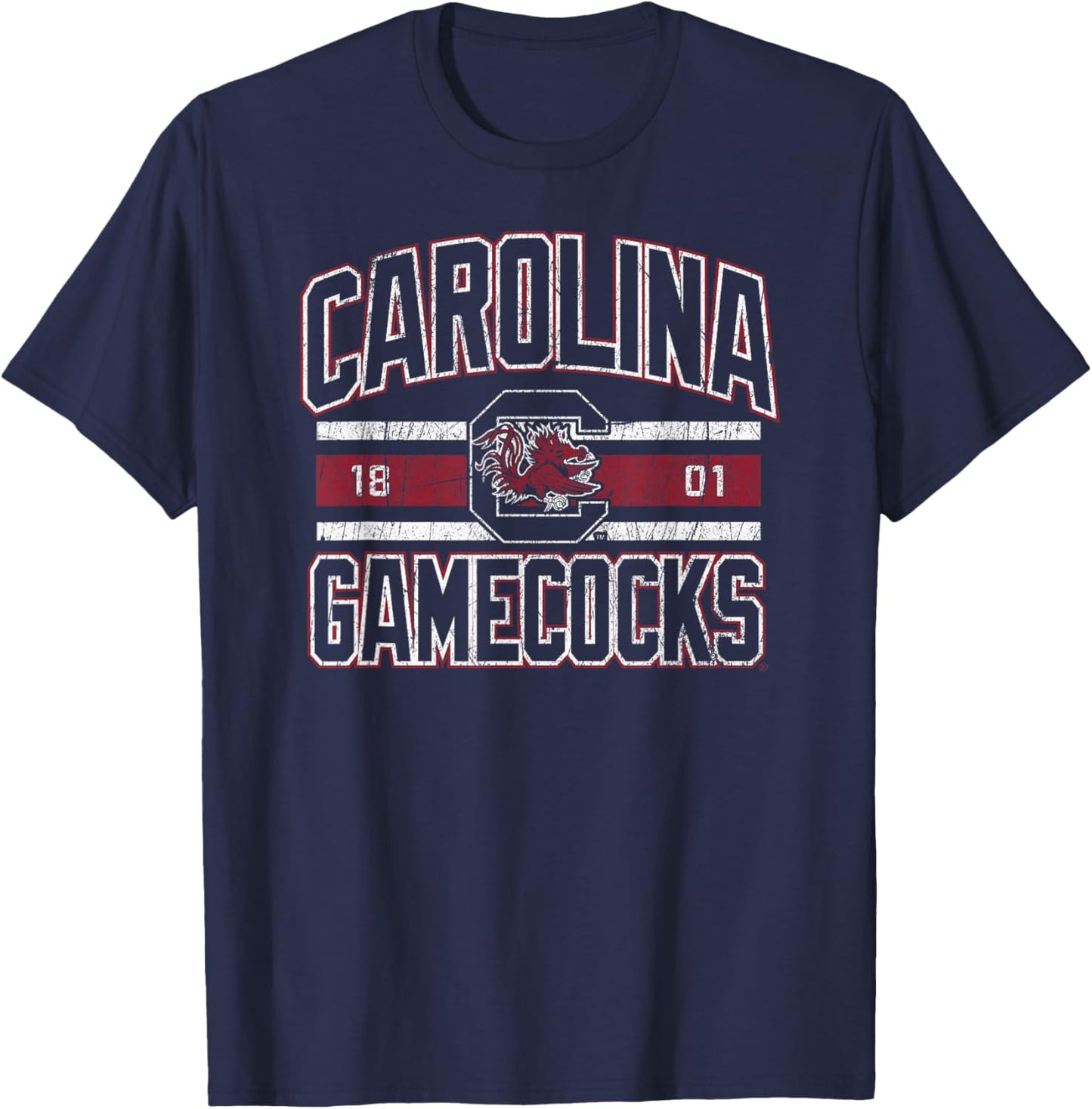 South Carolina Gamecocks Vintage Stripe Officially Licensed T-Shirt - T-Shirt | Navy