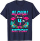 Kids Aloha 4th Birthday Flamingo Hawaii 4 Years Old T-Shirt - T-Shirt | Navy