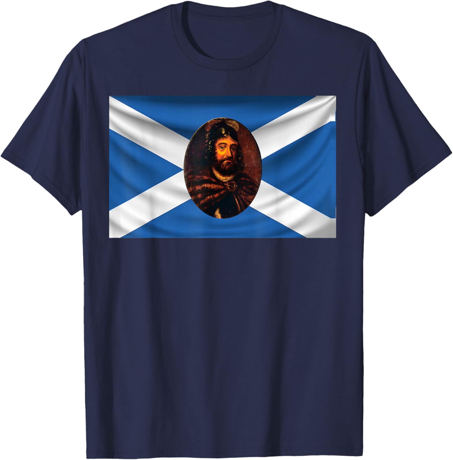 William Wallace The Great Scottish Shown On The Scottish Flag T-Shirt - T-Shirt | Navy