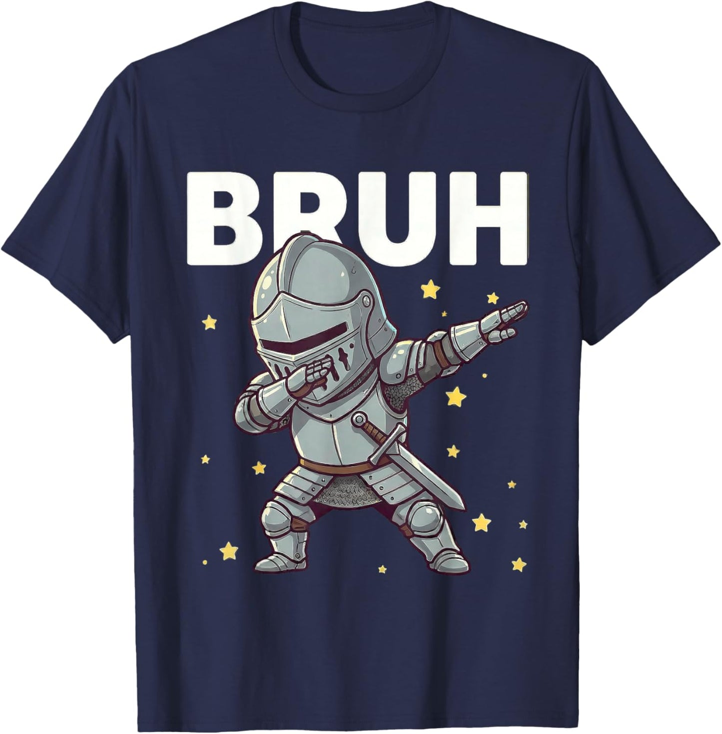 Bruh Funny Dabbing Knight Kids Boys Medieval Lover T-Shirt - T-Shirt | Navy