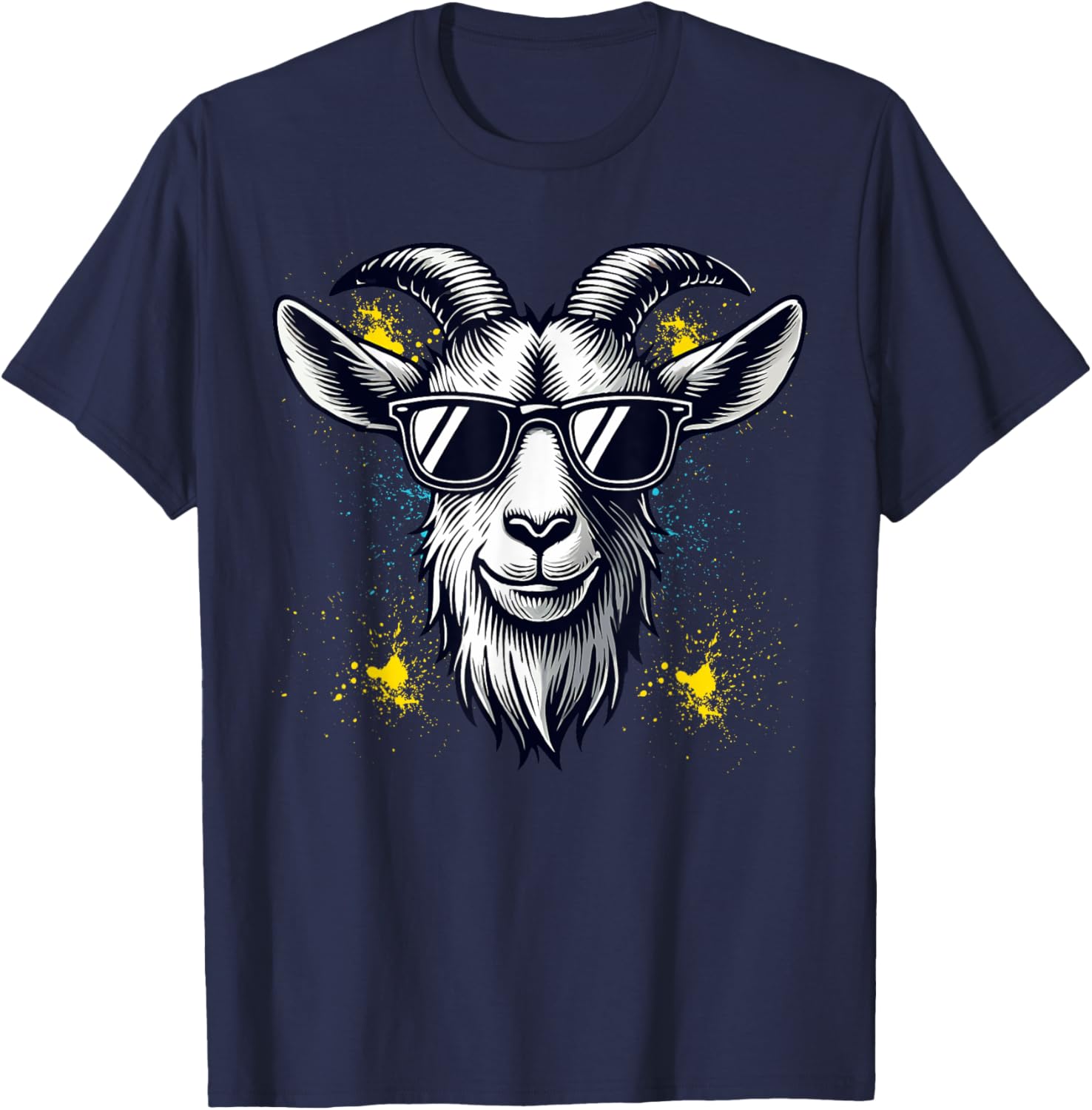 Goat Sunglasses Graphic T-Shirt - T-Shirt | Navy