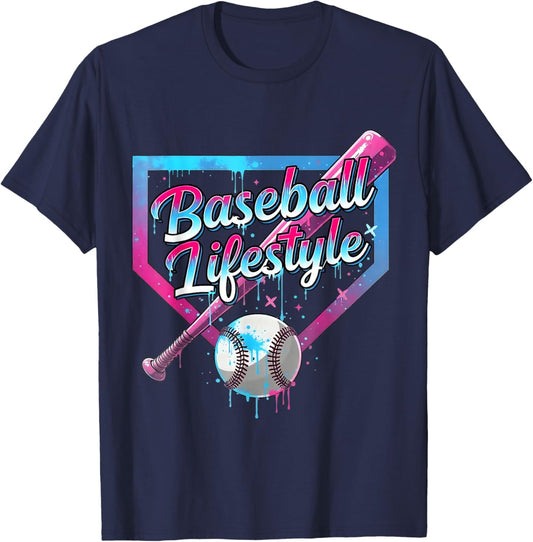 Drip Baseball Life Style Mascot Shirt Funny Boys Kids T-Shirt - T-Shirt | Navy