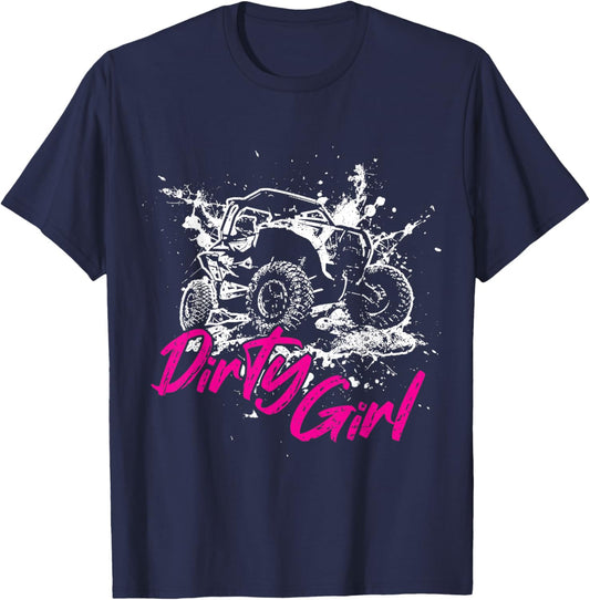 SXS UTV Dirty Girl Adventure Offroad Trail Riding Fun T-Shirt - T-Shirt | Navy