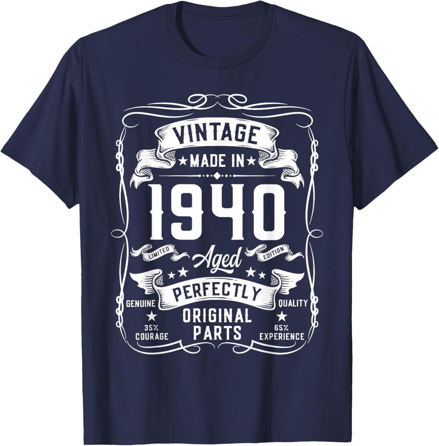 Vintage 1940 86yr 86th Birthday Gifts 86 Years Old T-Shirt - T-Shirt | Navy