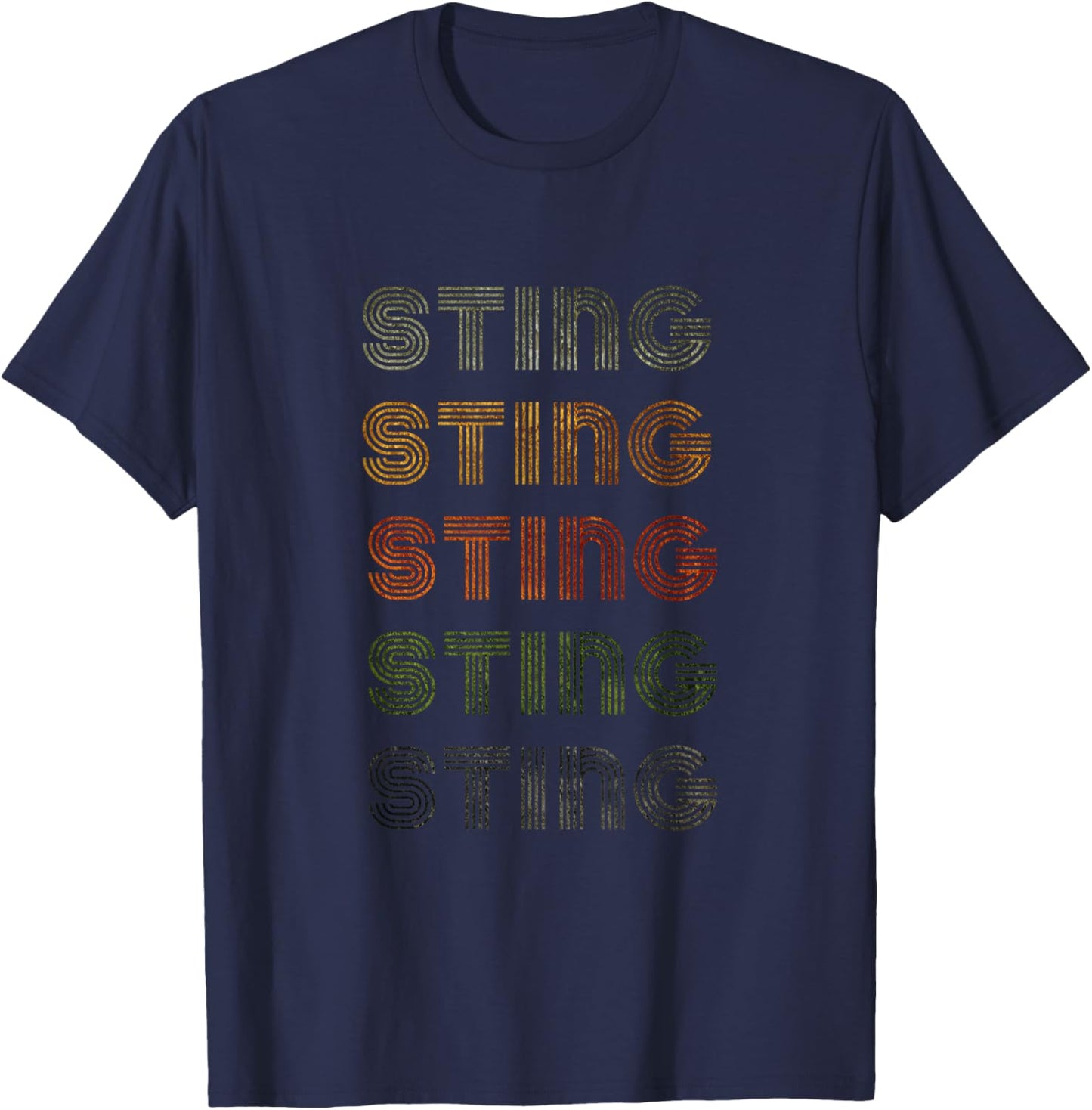 Love Heart Sting Grunge Vintage Style Black Sting T-Shirt - T-Shirt | Navy