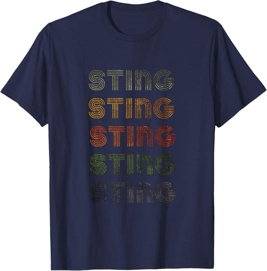 Love Heart Sting Grunge Vintage Style Black Sting T-Shirt - T-Shirt | Navy