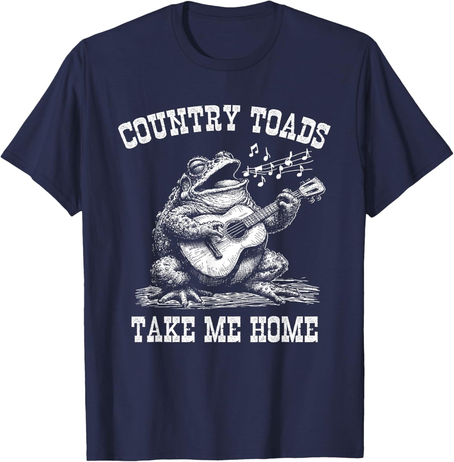 Western Music and Animal Apparel Country Toads Take Me Home Music Festival Singing Toad T-Shirt - T-Shirt | Navy