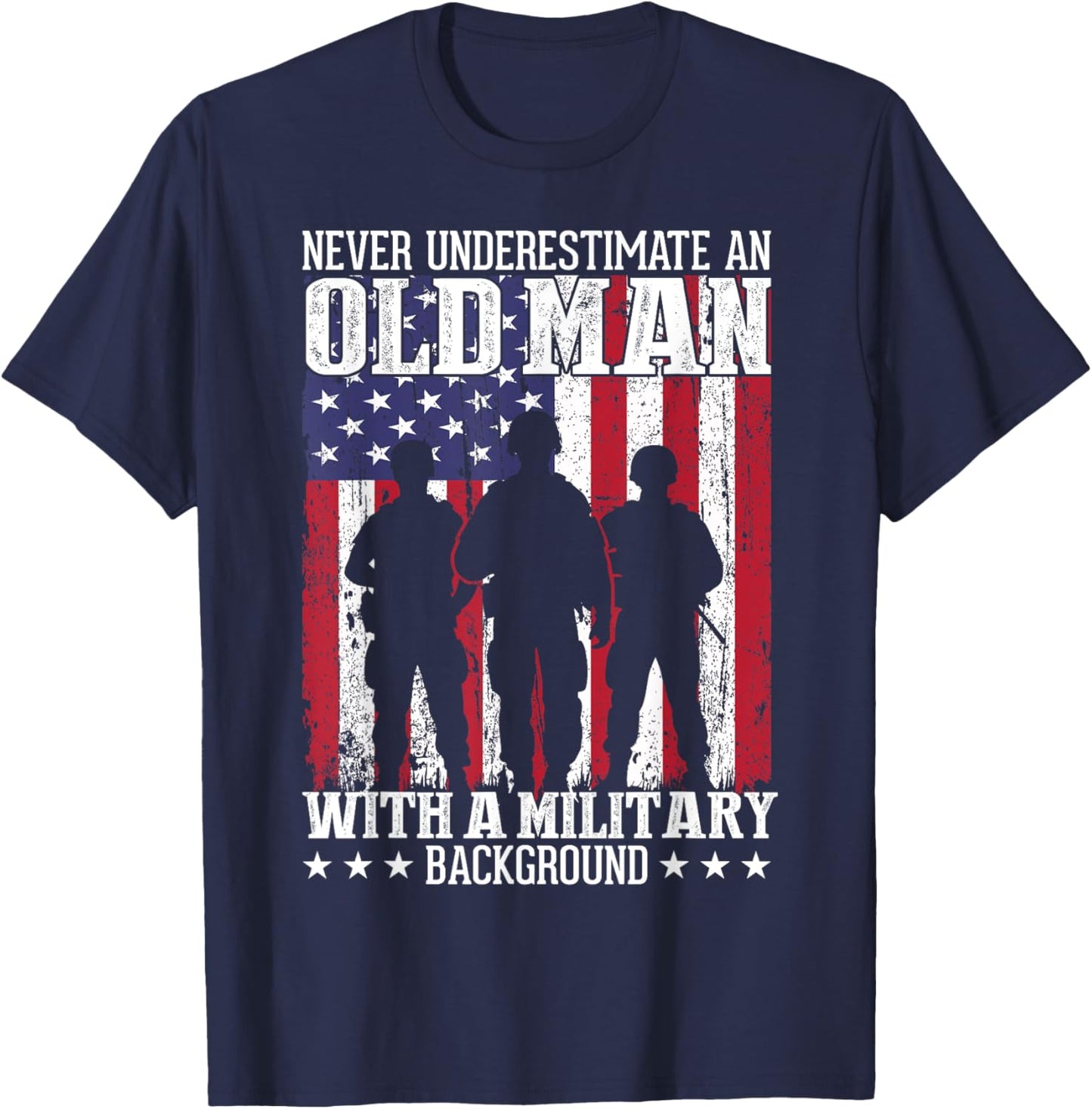 Veteran Old Man USA Veterans Day US Army America Veteran T-Shirt - T-Shirt | Navy