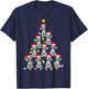 Christmas Tree Lights Men Women Santa Dalmatian Dog Xmas PJs T-Shirt - T-Shirt | Navy