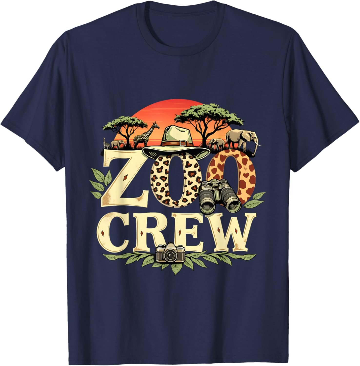 Zoo Crew Safari Animals Wildlife Animal Wild Field Trip T-Shirt - T-Shirt | Navy