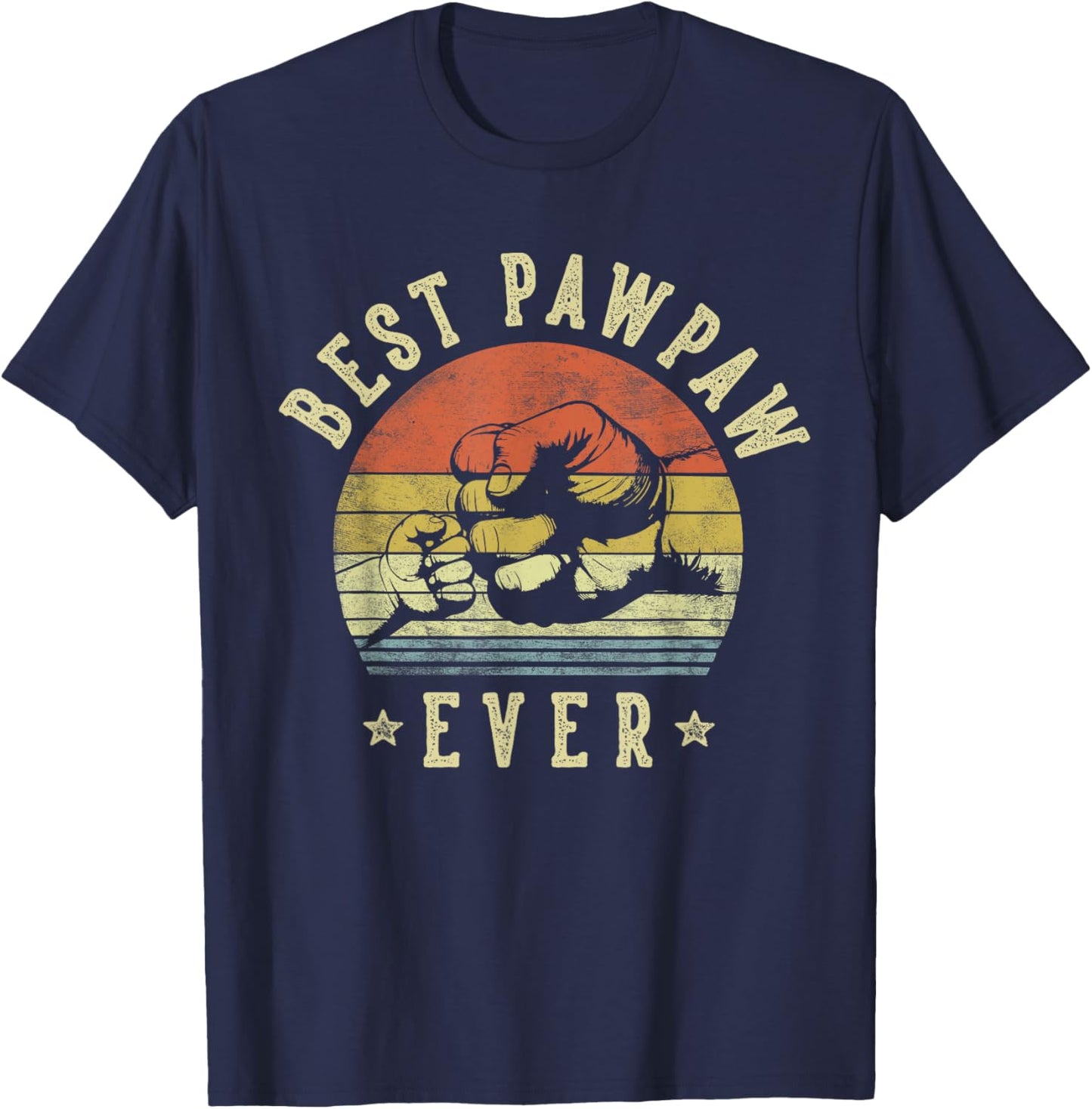Best Pawpaw Ever - Retro Fist Bump Vintage Design Pawpaw T-Shirt - T-Shirt | Navy