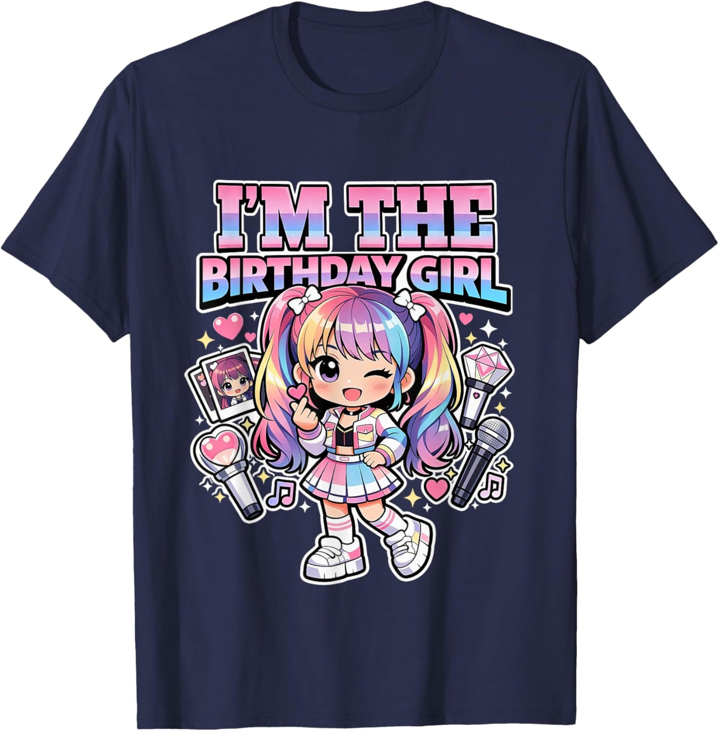 I'm the Birthday Girl Korean Popular Music K-pop Lovers T-Shirt - T-Shirt | Navy