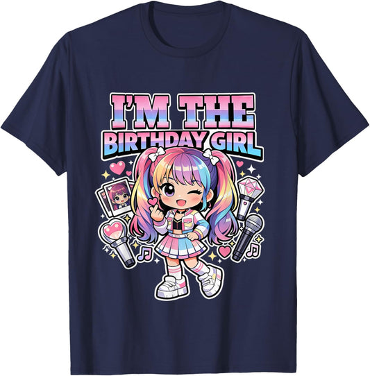 I'm the Birthday Girl Korean Popular Music K-pop Lovers T-Shirt - T-Shirt | Navy