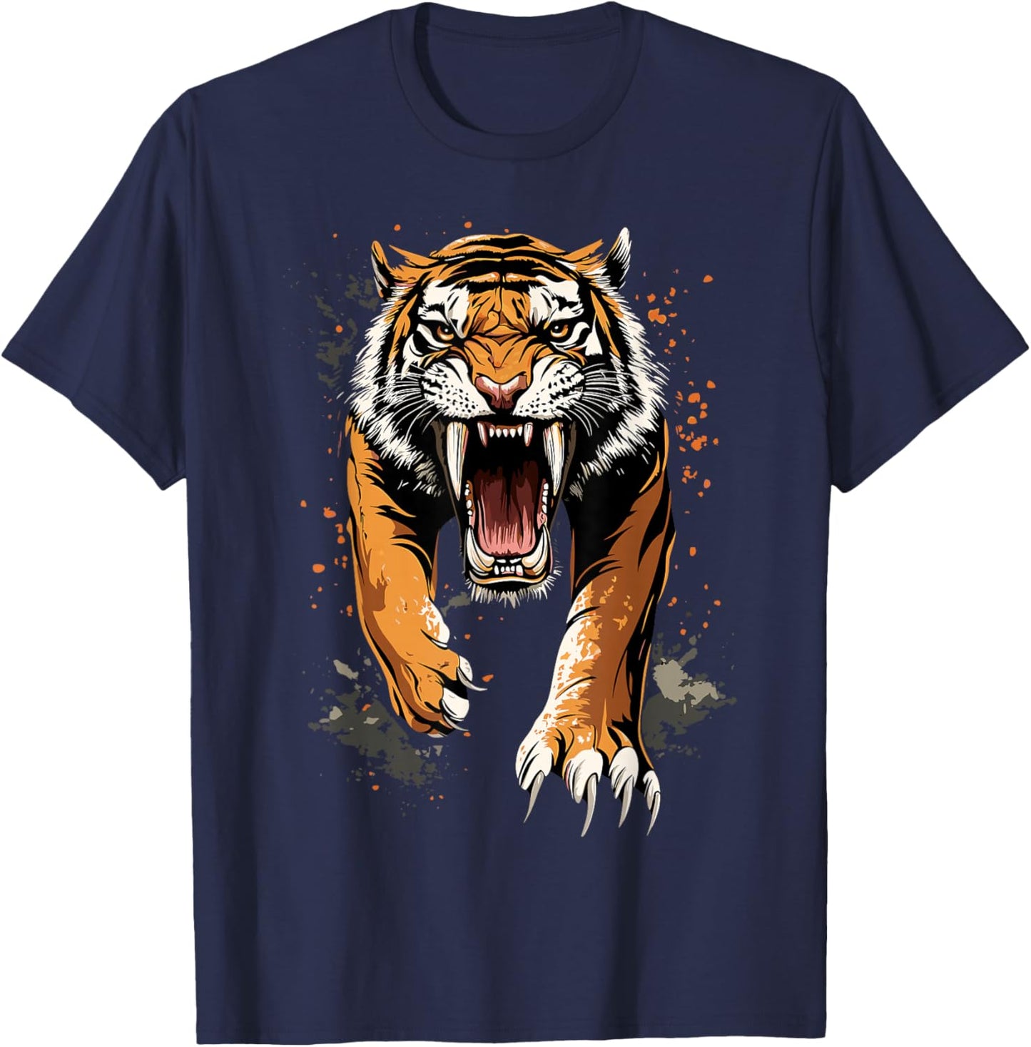 Sabre-Toothed Tiger Smilodon Big Cat Sabre-Toothed Tiger T-Shirt - T-Shirt | Navy
