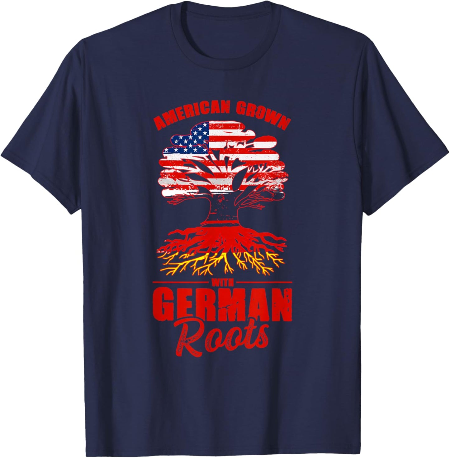 American Grown With German Roots Us Germany German American T-Shirt - T-Shirt | Navy